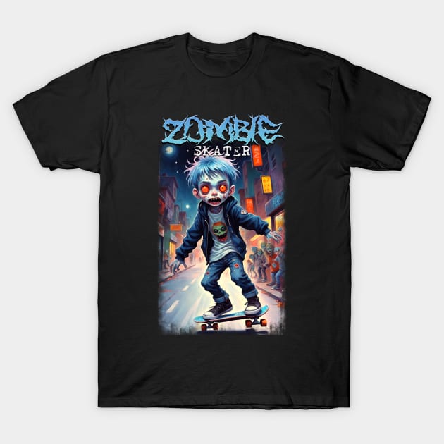 Zombie Skater 01 T-Shirt by KawaiiDread